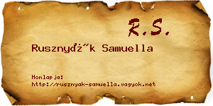 Rusznyák Samuella névjegykártya